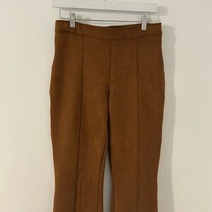 Suede spanks, tummy control flare leg size large